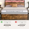 thumbnail image 6 of Aukfa Queen Bed Frame with Storage Drawers and Headboard Shelf, LED Lights, 3 USB Ports, Brown, 6 of 8