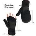 thumbnail image 5 of BambooMN Wool Acrylic Knitted Winter Convertible Half Fingerless Glove Mittens Combo - Black - 1 Pair, 5 of 7