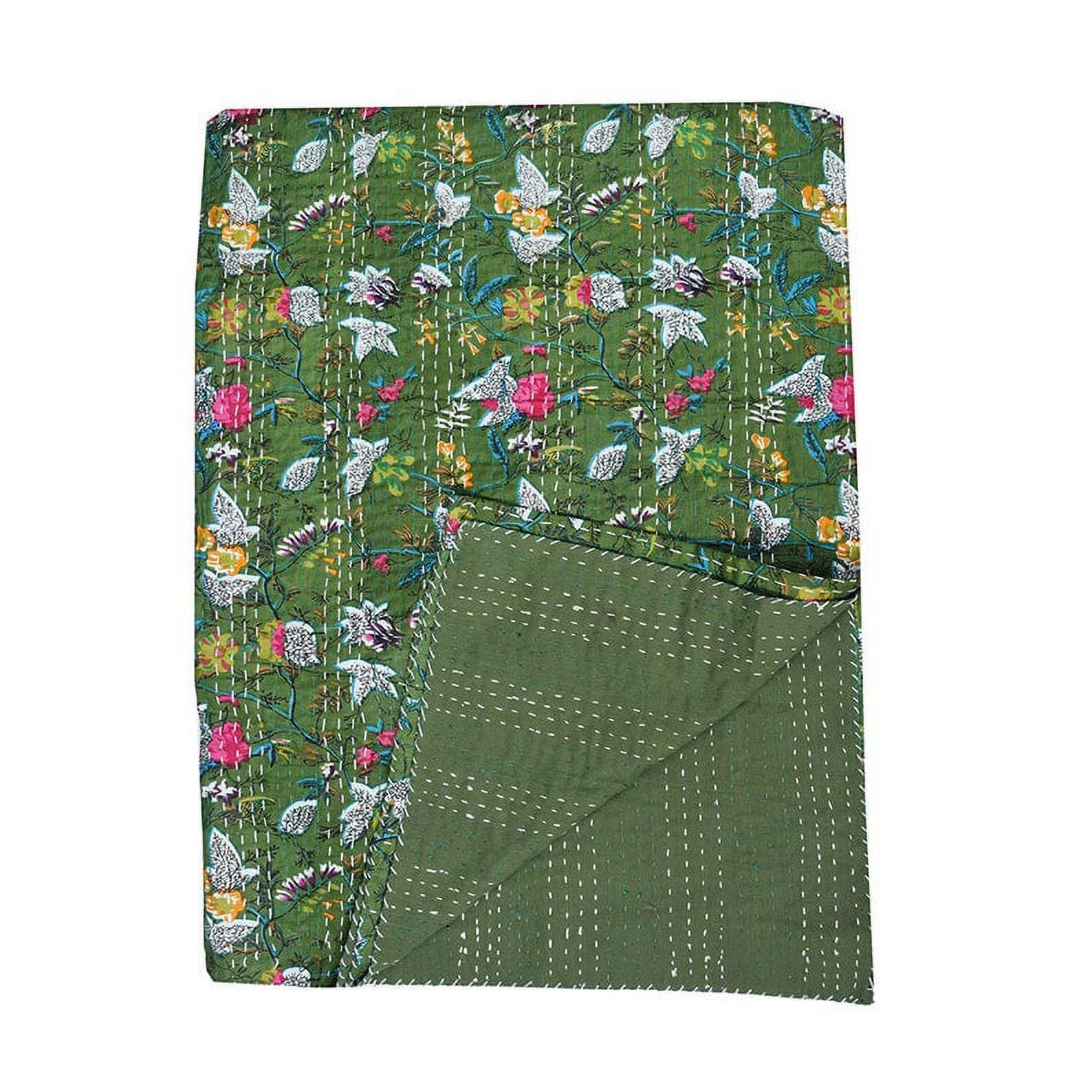 Indian Handmade Cotton Kantha Quilt Vinatge Blanket Quilted Paradise Kantha Bedding Throw Bohemian Bed Cover Kantha Gudari