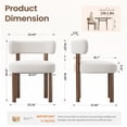 thumbnail image 5 of EOP Farmhouse Dining Chairs Set of 2, Upholstered Fabric Kitchen Chairs with Curved Backrest Wood Chairs for Kitchen Living Room Restaurant Seating Dining Room, Beige, 5 of 11
