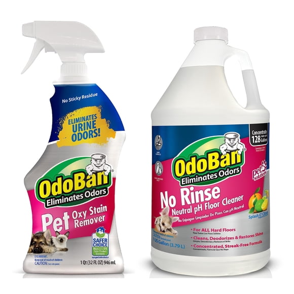 Limpiador de suelos y quitamanchas Odoban Pet Solutions 3,78 L y 946 ml