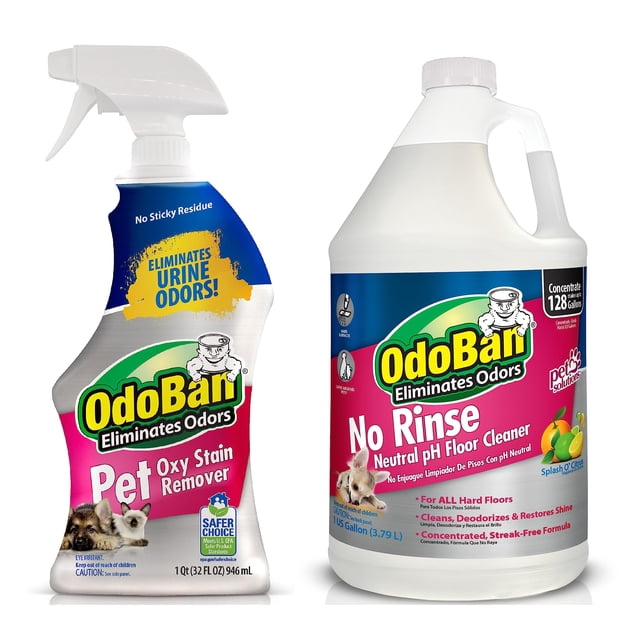 Limpiador de suelos y quitamanchas Odoban Pet Solutions 3,78 L y 946 ml