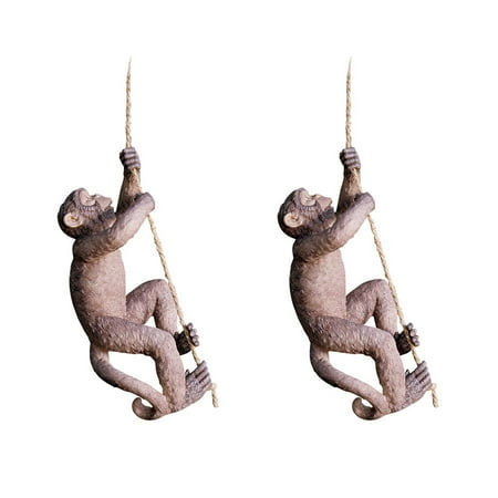 Makokou the Climbing Monkey Sculpture - Set of 2