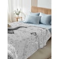 thumbnail image 4 of Modern Elephant King Size Flat Sheet, Wrinkleproof & Fadeproof Cooling Flat Bed Sheet Only, Grey Modern Art Bathtub Breathable Soft Bedding Top Sheets 105 x 98 Inches, 4 of 8