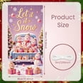 thumbnail image 2 of Pink Christmas Banner Snowman Pattern Winter Backdrop Gift Box Design Gold Stars Holiday Background for Christmas Party Home Decoration Winter Celebration, 2 of 9