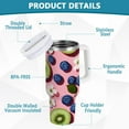 thumbnail image 2 of Yayeee 40oz Stainless Steel Tumbler with Straw and Handle Double-Wall Insulated Travel Water Bottle, Pink Kiwi, 2 of 8