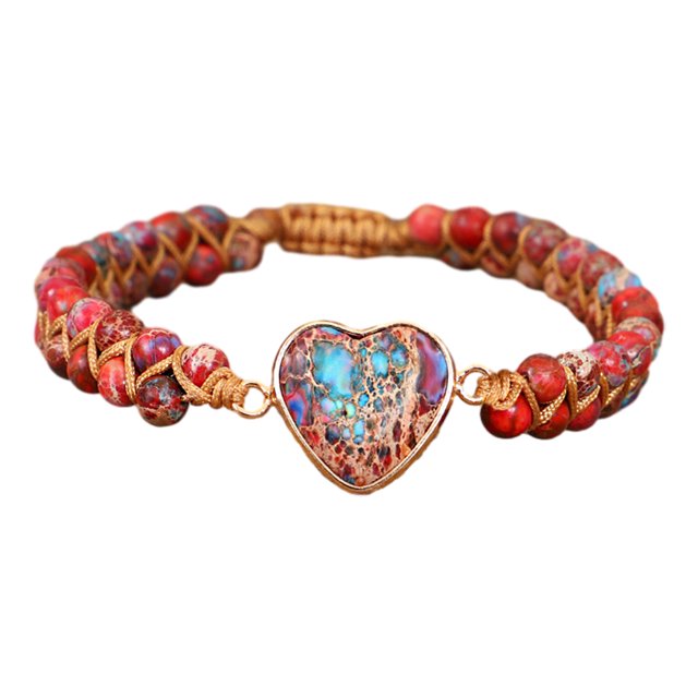 Qarigey Regalos exquisitos de piedra con colgante en forma de corazón con cuentas colgante en forma de corazón Unisex Ropa, zapatos y accesorios Miscelánea rojo