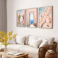 thumbnail image 2 of 3pcs Pink Preppy Beach Coastal Door Oil Canvas Wall Art Print, Girly Apartment Bedroom Decor, Aesthetic Preppy Prints Posters, Vintage Wall Art, Ideal Gifts for Bedroom, Living Room, Bathroom, Rooms, 2 of 4