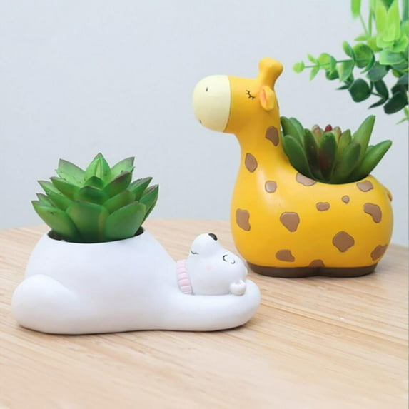 Cartoon Animal Flowerpot Fleshy Flower Pot Decoration Cartoon Figurine Micro Landscape Potted Gifts