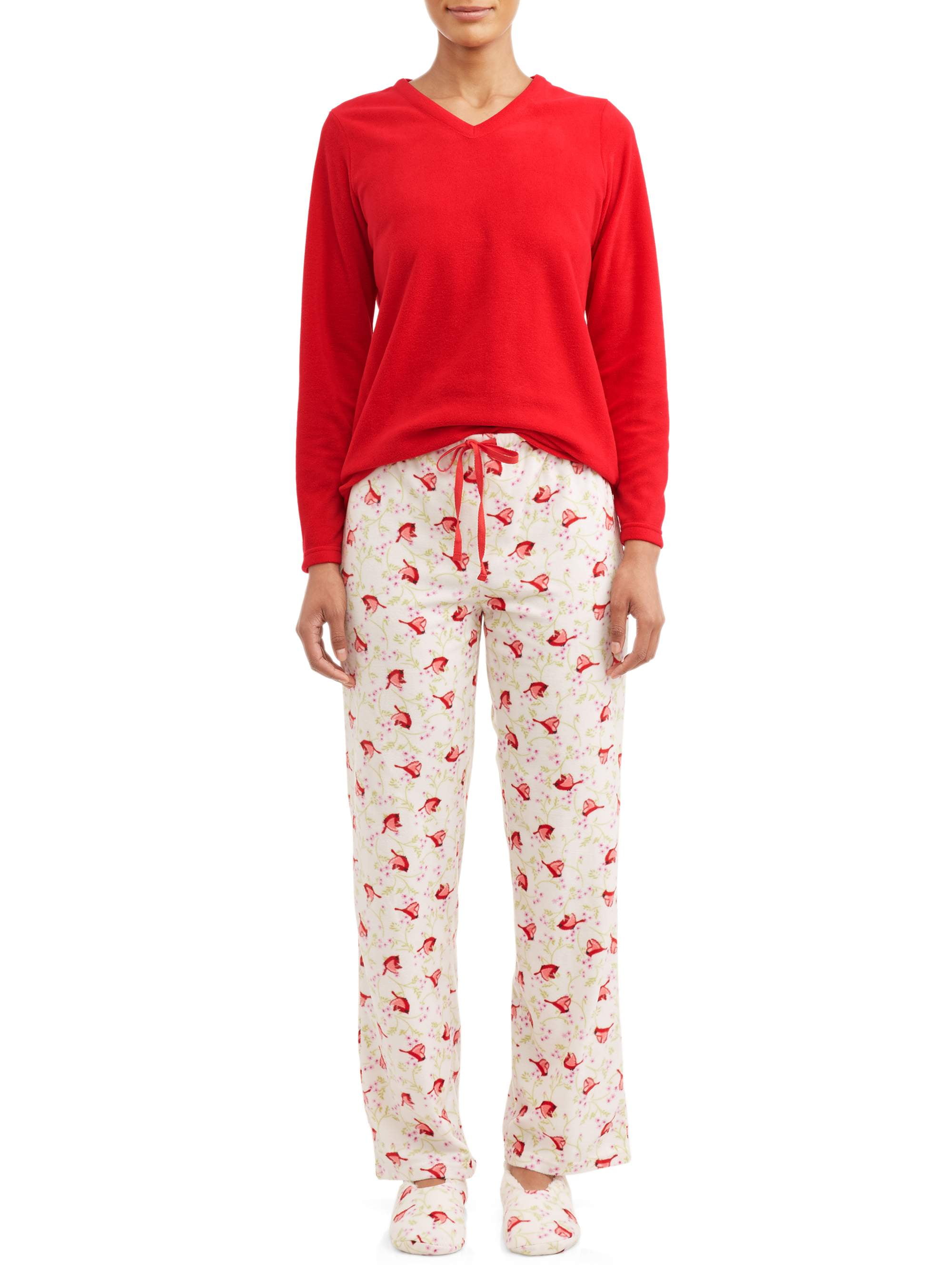 Hanes Women's 3-Piece Pajama Set with Sherpa Slippers - Walmart.com