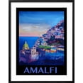 thumbnail image 2 of Art.com Amazing Amalfi Coast At Sunset - Retro Poster II Art Print by Markus Bleichner, Black Frame Wall Art, 23" x 29", 2 of 5