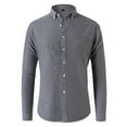 thumbnail image 3 of Akiihool Mens Shirts Winter Men's Dress Shirts Casual Button Down Shirt Long Sleeve Shirts (Grey,XXL), 3 of 4