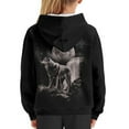 thumbnail image 6 of Xoenoiee Pullover Sweatshirt Hooded Hoodies for Kids with Long Sleeve and Front Kangaroo Pocket Fall Winter Clothes, Splatter Waterfall Moon Wolf Pattern, S, 6 of 7