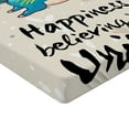 thumbnail image 2 of Ambesonne Unicorn Fitted Sheet, Words Happiness, Twin XL Size, Yellow Blue, 2 of 3