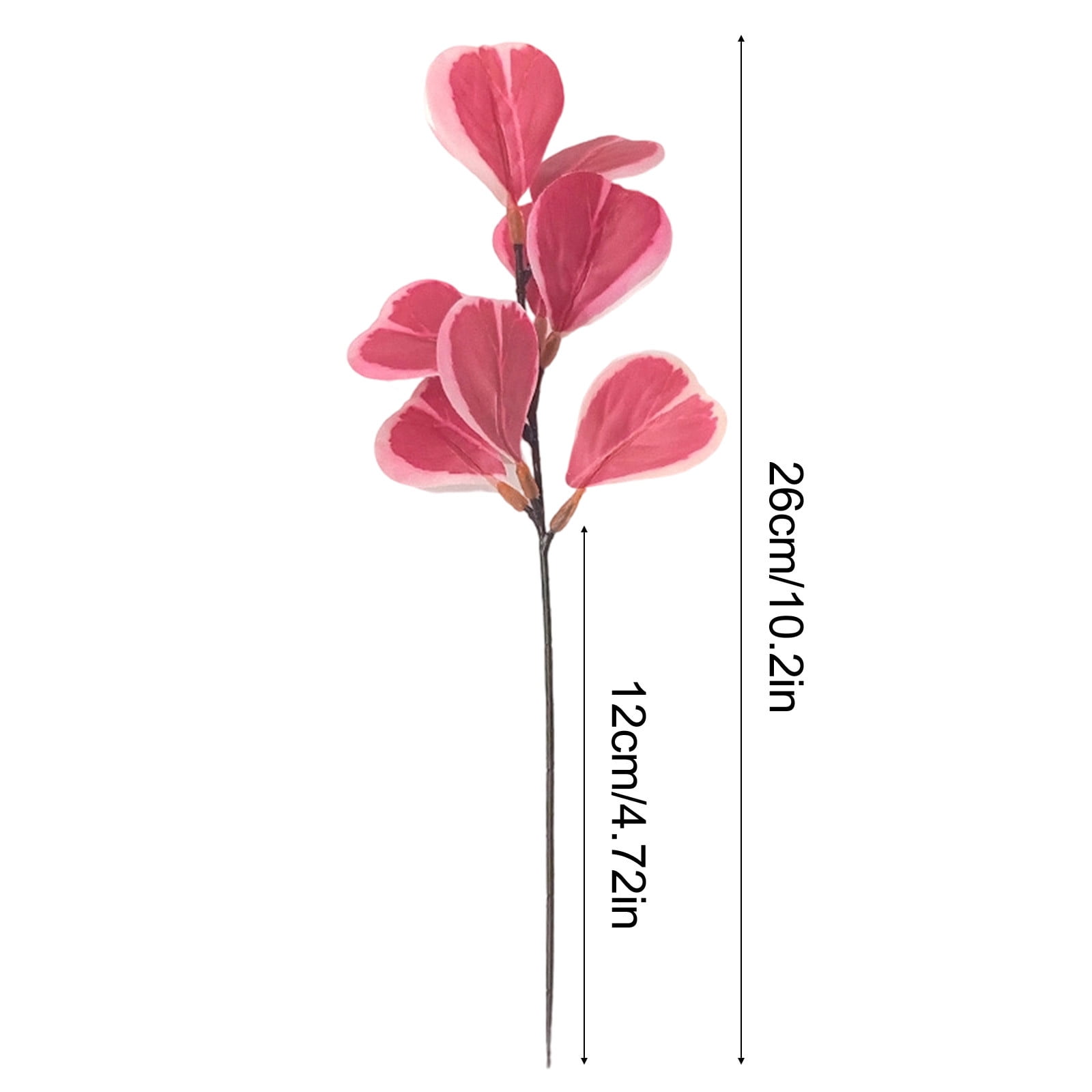 Pink Heart Shaped Artificial Greenery Stems, 10.2 Inch Bendable Faux Branches for Valentine's Day Wedding Centerpiece, Christmas Tree, Home Decor (1 Piece)