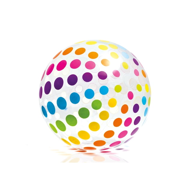 Intex Ballon de Plage Géant Coloré à Pois Gonflable Brillant (24 Pack)