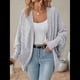 thumbnail image 4 of Suéter Cárdigan Extragrande de Punto Suave para Mujer con Bolsillos Gris S, 4 of 9