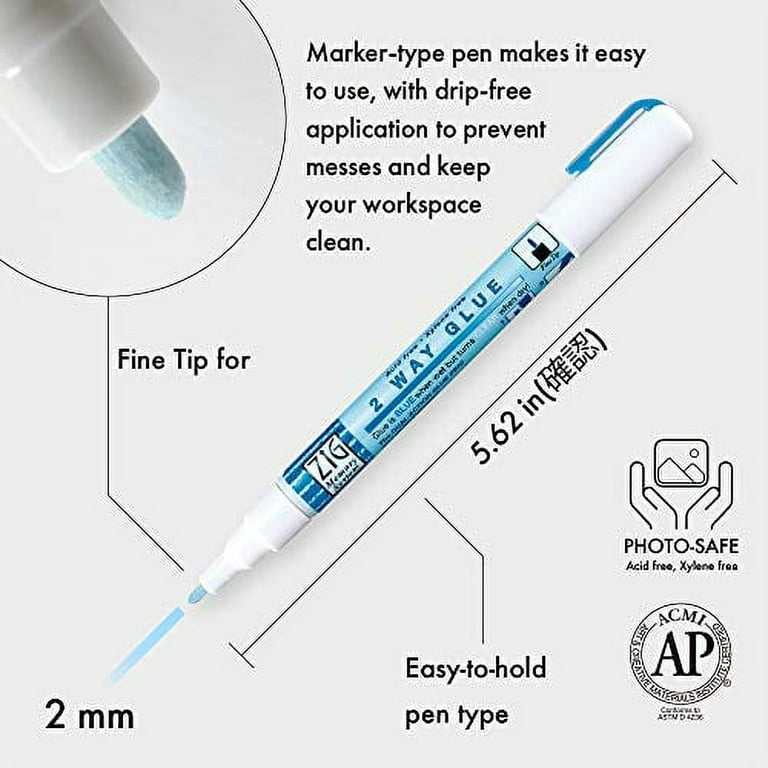 Zig MSB20M1P Zig 2-Way Glue Pen -Packaged-Fine Tip 