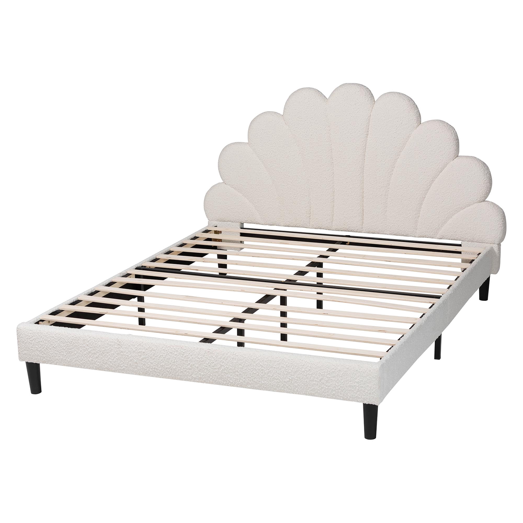 Baxton Studio Albion Modern Platform Bed, Queen, 63"W, Cream