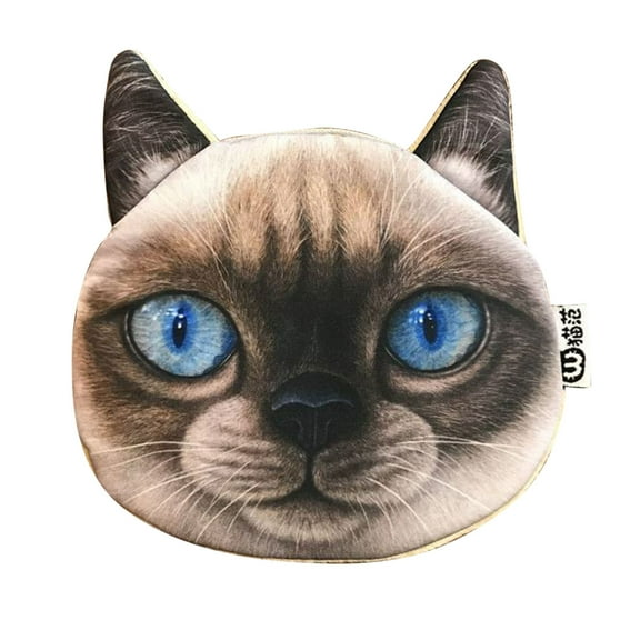 Womens Mens Cartoon Cute Animal Face Hand Bags with Zipper Closure Small Coin Money Purse Wallet