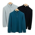 thumbnail image 2 of 300g Cotton Air Layer Long Sleeve Polo Shirt for Men - Non-Iron, 2 of 11