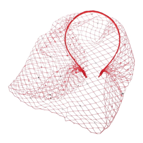 FOMIYES Elegant Red Mesh Veil Fascinator Headband for Vintage Style and Modern Fashion Accessories