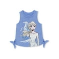 thumbnail image 2 of Frozen 2 Girls 4-6X Elsa Side Tie Graphic Tank Top and Printed Short, 2-Piece Outfit Set, 2 of 3