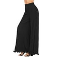 thumbnail image 3 of Xuanfei Women High Waist Wide Leg Smocked Stringy Selvedge Long Pants, 3 of 7
