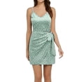 thumbnail image 5 of Dxzfnsa Womens Dresses Summer Women's Trendy Solid Color Polka Dots Strap Mini Dresses Lace Mesh Bow Tie Front V Neck Sleeveless A Line Dresses, 5 of 7