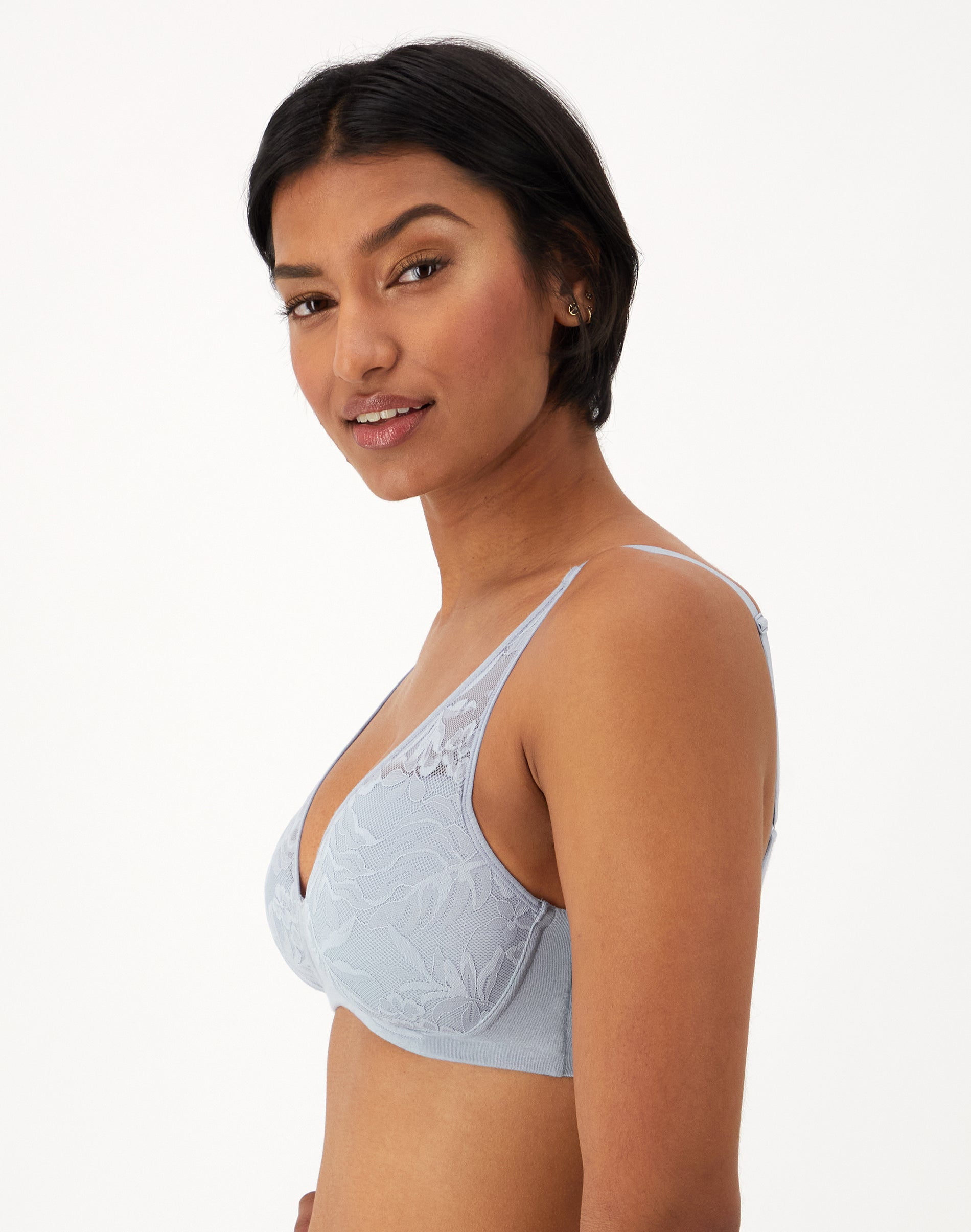 Bali Women's Breathe Modal T-Shirt, Breathable Wireless, Full-Coverage Convertible Bra, Silver Satin