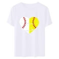 thumbnail image 4 of Tunique d'Été Tops for Women 2023 Col Rond Baseball Imprimé Chemisiers à la Mode Décontractée Chemises à Manches Courtes Confortables, 4 of 5