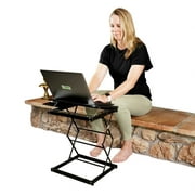 CD4 Laptop Standing Desk Converter ergonomic adjustable height tilt laptop desk stand sit stand up desktop riser topper for laptops small compact portable folding lightweight with mouse pad black