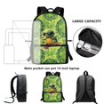 thumbnail image 6 of Uourmeti Cartoon Turtle Design Adjustable Comfort Straps School Backpack, 17 Inch Anti Fade Student Bookbag Roomy Interior Polyester Backpack for Adults, 6 of 6