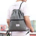 thumbnail image 3 of Fashion Unisex Waterproof Zipper Bundle Rope Travel Sport Backpack School Bags, 3 of 5