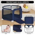 thumbnail image 7 of Baby Playpen, Travel Baby Playards, Baby Play Yard, 6Panels Portable Infant Play Game Area,Blue, 7 of 7