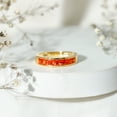 thumbnail image 3 of Rosec Jewels Lab Grown Orange Sapphire Half Eternity Ring for Women (AAAA Quality), 14K Yellow Gold, US 10.50, 3 of 8