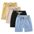 thumbnail image 2 of ITSAME Kids Girls Active Shorts, Drawstring Cotton Linen Breathable Comfortable Summer Casual Lightweight Shorts 4-Piece Yellow 2T, 2 of 9