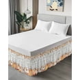 thumbnail image 4 of Thanksgiving Pumpkin Bed Skirt King Size 16 Inch Drop, Orange Pumpkin Flower Leaf Gray Wood Grain Wrap Around Dust Ruffle Bedskirts, Wrinkle & Fade Resistant Easy Fit Bedskirt with Adjustable Elastic, 4 of 8