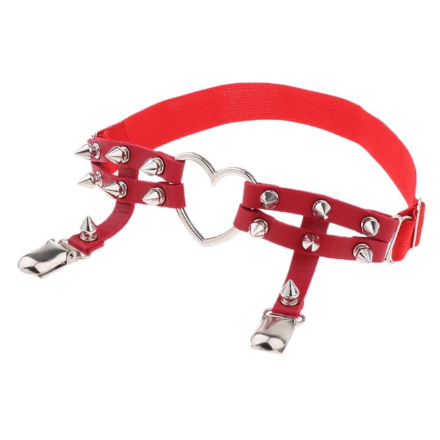 Liguero elástico Sunnimix para mujer con Cinturón rojo