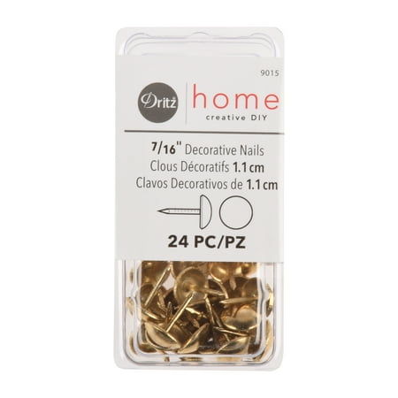 Dritz 7 16 Gilt Smooth Head Home Decorative Nails 24 Count