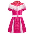 thumbnail image 3 of iiniim Halloween Western Party Dress Up Cowgirl Kids Girls Tassels Fringe Shiny Sequins Pleated Dresses Hot Pink 6, 3 of 7