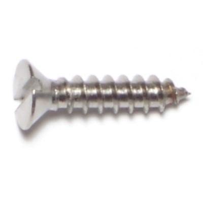 

#8 x 3/4 18-8 Stainless Steel Slotted Flat Head Sheet Metal Screws (20 pcs.)