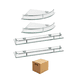 thumbnail image 1 of Kit de 2 Repisas Rectas  y 2 Esquineras Vidrio Cromado Belug Plateado, 1 of 4