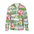 thumbnail image 1 of Balery Tropical Flamingo Sudadera ligera de manga larga con capucha y protección solar UPF 50+ para hombre y mujer, ideal para pesca y running-Small, 1 of 7