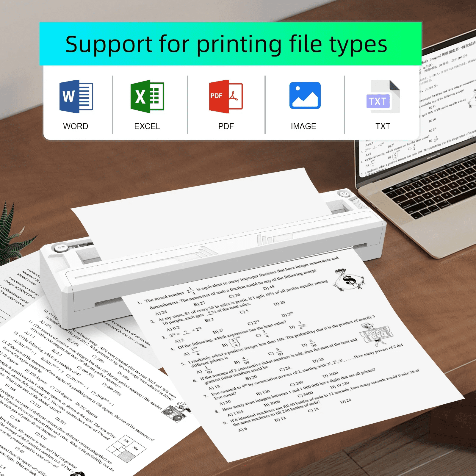 Wireless Tattoo Stencil Printer & A4 Thermal Printer with App Custom, Print Realistic Portraits, 6 Transfer Papers Included and Six Sheets of Thermal Paper