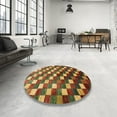 thumbnail image 3 of Ahgly Company Indoor Rectangle Abstract Saffron Red Checkered Area Rugs, 3' x 5', 3 of 6