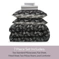 thumbnail image 4 of Virtu Full Comforter Set, Botanical Full Size Comforter Set, 7-Pc All Season Bedding Comforter Set, Jet Black/Optical White, 4 of 8