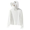 thumbnail image 1 of Cardigans à Manches Courtes pour Femmes Hommes Veste de Randonnée Légère Protection Solaire Veste Courte Chemises d'Extérieur Unisexe Randonnée Pêche Manteau Mince avec Poches Blanc TG, 1 of 8