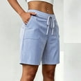 thumbnail image 2 of Long Shorts For Women Loose Fit Everyday Shorts with Drawstring Waist And Easy Pairing for Warm Days Weekend Wear Womens Shorts, 2 of 7