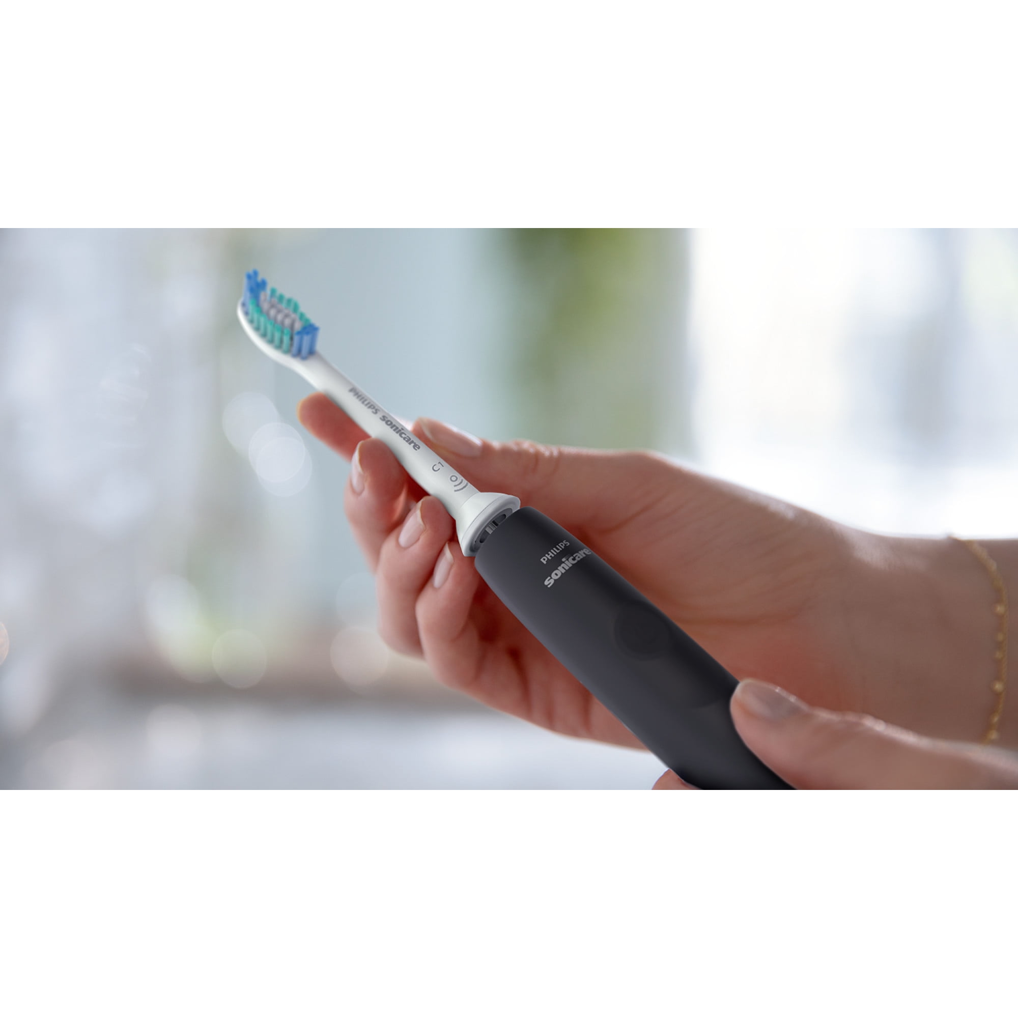 Philips Sonicare 1100 Series Electric Toothbrush - Sonic Toothbrush with Advanced Sonic Technology, Easystart, Smartimer & Quadpacer, Black, Model HX3641/03